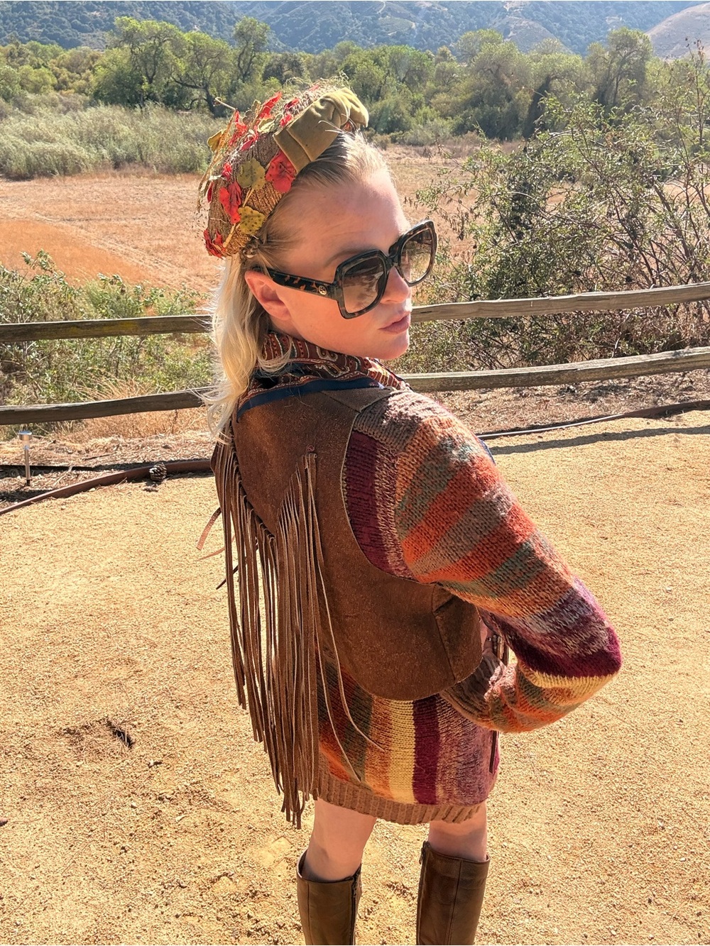 Vintage Fringe Leather Vest XS